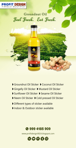 Profit Design Banner Groudnut Oil Sticker Design